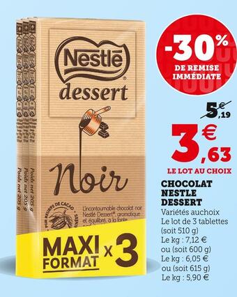 U Express Nestlé dessert chocolat offre