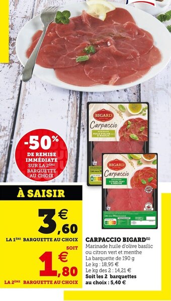 U Express Bigard carpaccio offre