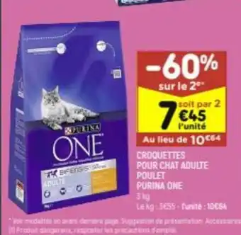 Leader Price Purina One Croquettes Pour Chat Adulte Poulet offre