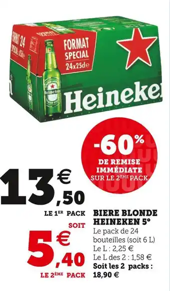 U Express Heineken biere blonde 5° offre