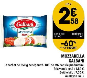 Supeco Galbani mozzarella offre
