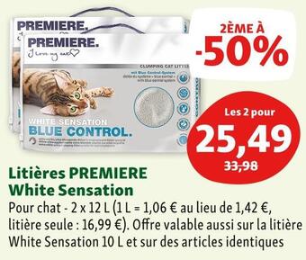 Maxi Zoo Premiere litières white sensation offre