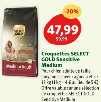 Maxi Zoo Select gold croquettes sensitive medium offre