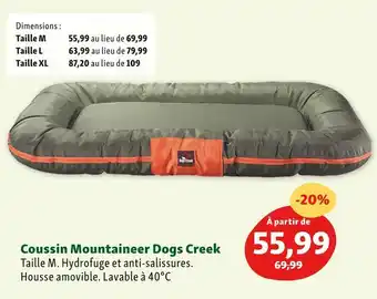 Maxi Zoo Dogs creek coussin mountaineer offre