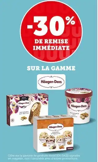 U Express Haagen-dazs bon plan sur la gamme haagen-dazs offre