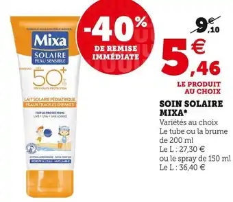Super U Mixa soin solaire* offre