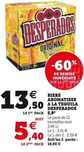 Super U Desperados biere aromatisee a la tequila 5,9° offre
