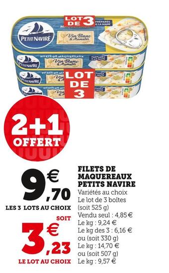 Super U Petit navire filets de maquereaux offre