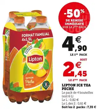 Super U Lipton ice tea ice tea peche offre
