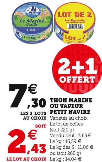 Super U Petit navire thon marine ou vapeur offre