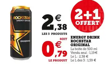 Super U Rockstar energy drink original offre