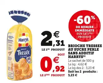 Super U Harry's brioche tressee au sucre perle sans additif offre