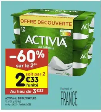 Leader Price Activia Au Bifidus Nature offre