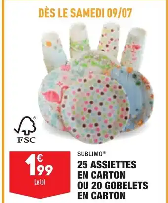 ALDI 25 Assiettes En Carton Ou 20 Gobelets En carton offre