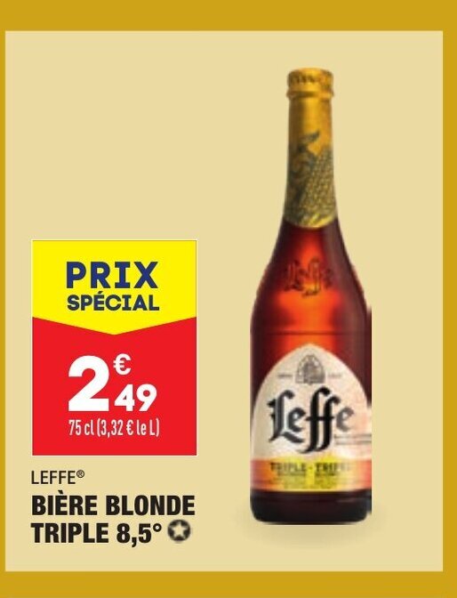 Promo Leffe Bière Blonde Triple 8,5 chez ALDI