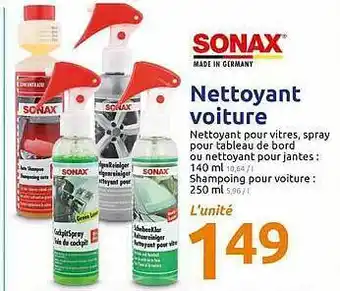 Action Sonax Nettoyant Voiture offre
