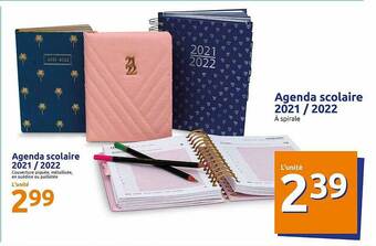 Action Agenda Scolaire 2021 - 2022 offre
