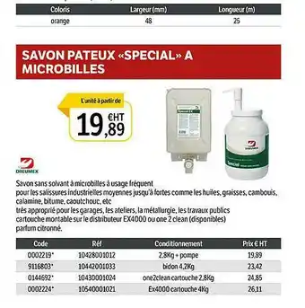 DomPro Savon Pâteux «spécial» à Microbilles offre