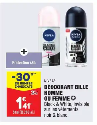 ALDI Nivea Déodorant Bille Homme Ou Femme offre