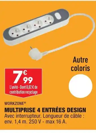 ALDI Multiprise 4 Entrées Design offre
