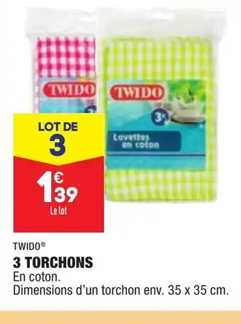 ALDI 3 Torchons offre
