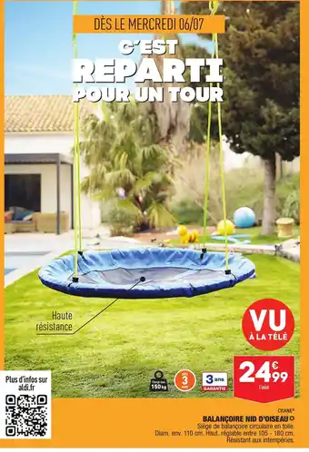 ALDI Balançoire Nid d'Oiseau offre
