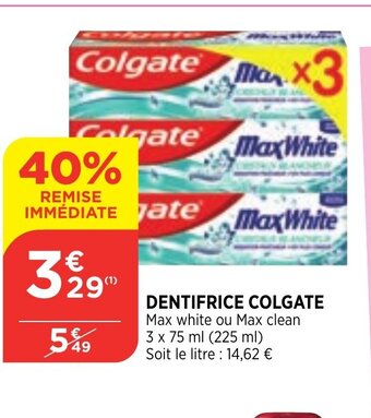 Bi1 Dentifrice Colgate offre