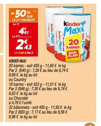 Netto Kinder Maxi offre