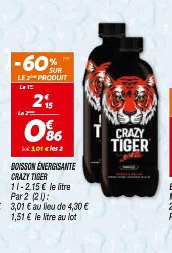 Netto Crazy Tiger Boisson énergisante offre