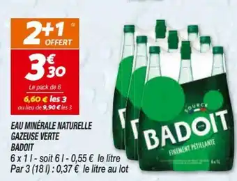 Netto Badoit Eau Minérale Naturelle Gazeuse Verte offre