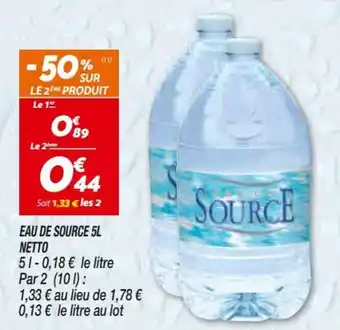 Netto Eau de Source 5L Netto offre