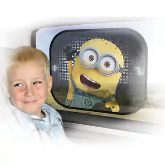Minions 2 rideaux pare-soleil à ventouses latéraux minions 44 x 35 cm