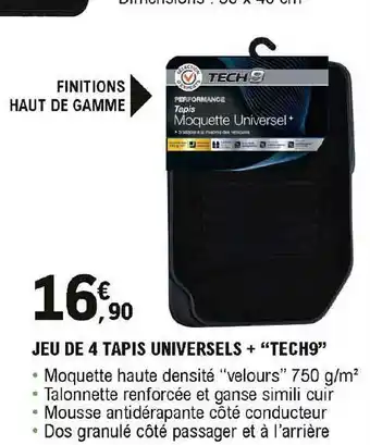E.Leclerc L'Auto Jeu De 4 Tapis Universels + offre