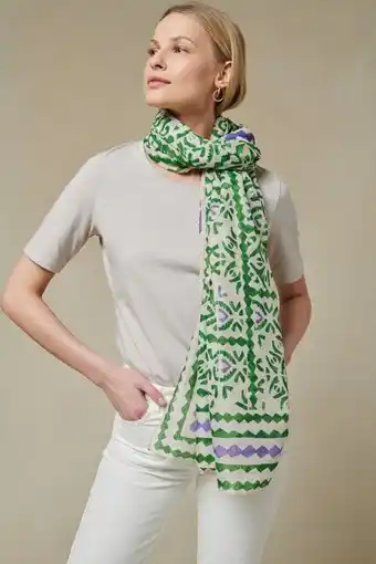 Grand foulard en voile de coton imprimé
