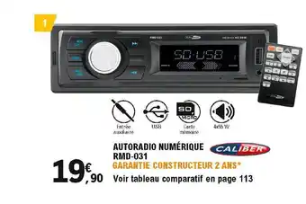 E.Leclerc L'Auto Autoradio Numérique Rdm-031 Caliber offre