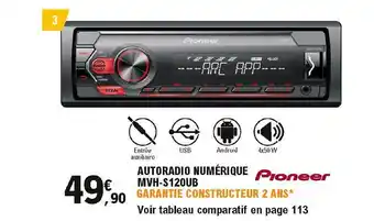 E.Leclerc L'Auto Autoradio Numérique Mvh-s120ub Pioneer offre