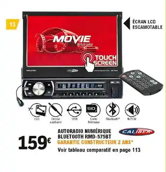 E.Leclerc L'Auto Autoradio Numérique Bluetooth Rmd-575bt Caliber offre
