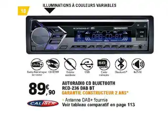 E.Leclerc L'Auto Autoradio Cd Bluetooth Rcd-236 Dab Bt Caliber offre