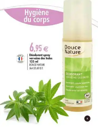 Biomonde Déodorant Spray Verveine Des Indes Douce Nature offre