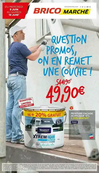 Bricomarché Peinture Façade Acrylique 10 L + 20% Gratuit offre