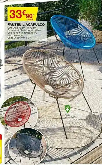Bricomarché Fauteuil Acapulco offre
