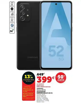 Super U Samsung Galaxy A52 5g Smartphone Samsung Galaxy A52 5g offre