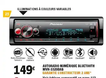 E.Leclerc L'Auto Autoradio Numérique Bluetooth Mvh-s520dab Pioneer offre