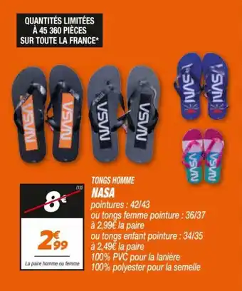 NASA tongs homme