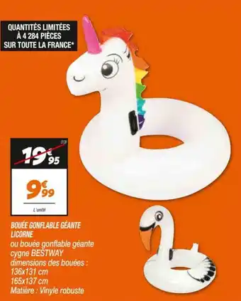Bouée gonflable géanté licorne