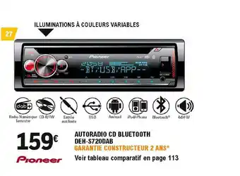 E.Leclerc L'Auto Autoradio Cd Bluetooth Deh-s720dab Pioneer offre