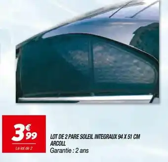 Netto Lot de 2 pare soleil integraux 94 x 51 cm arcoll offre
