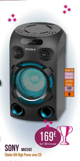 Sony Mhcv02 ChaĂźne Hifi High Power Avec Cd