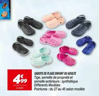Netto Sabots de plage enfant du adulte offre