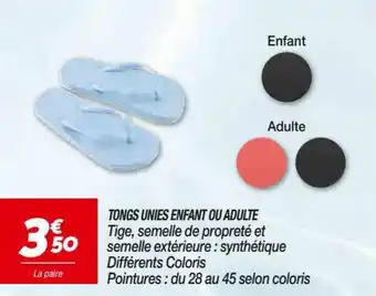 Netto Tongs unies enfant ou adulte offre